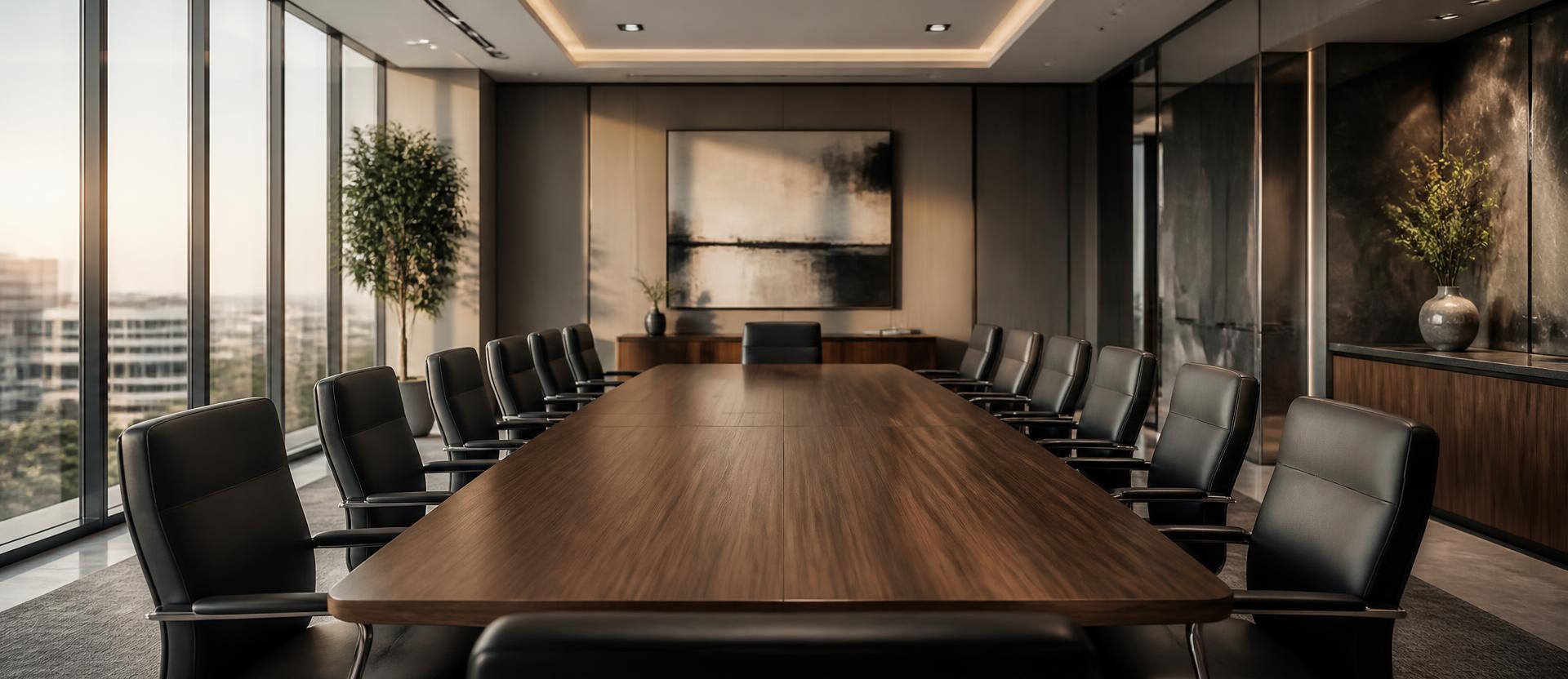 Conference room of a professional firm where business owners meet with their accountant